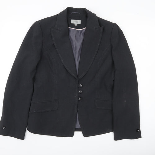 Marks and Spencer Womens Black Size 14 Regular Fit Suit Jacket