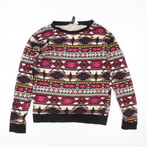 H&M Divided Womens Multicoloured Aztec Sweatshirt Size S Cotton