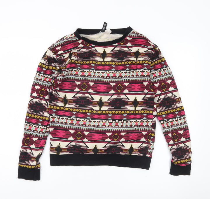 H&M Divided Womens Multicoloured Aztec Sweatshirt Size S Cotton