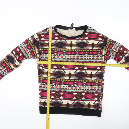 H&M Divided Womens Multicoloured Aztec Sweatshirt Size S Cotton