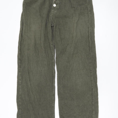 Minga London Women’s Green Corduroy Patchwork Straight Trousers Size 12