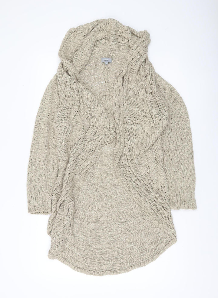 Marks and Spencer Per Una Women Beige Knit Hooded Cardigan Size S