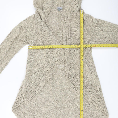 Marks and Spencer Per Una Women Beige Knit Hooded Cardigan Size S