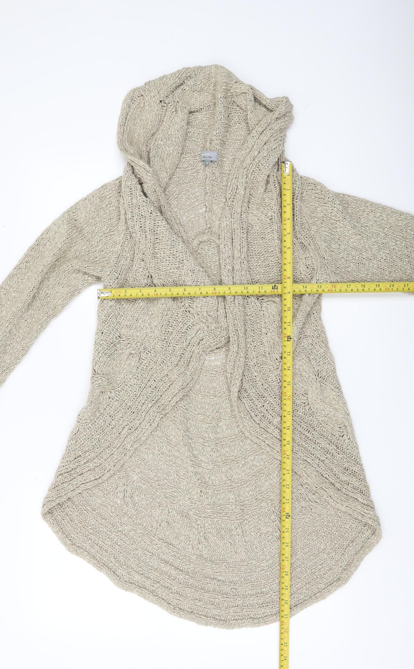Marks and Spencer Per Una Women Beige Knit Hooded Cardigan Size S