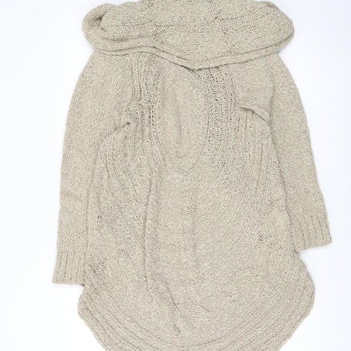 Marks and Spencer Per Una Women Beige Knit Hooded Cardigan Size S
