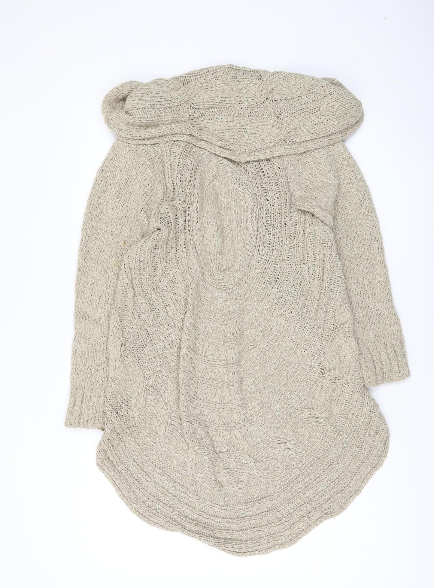 Marks and Spencer Per Una Women Beige Knit Hooded Cardigan Size S