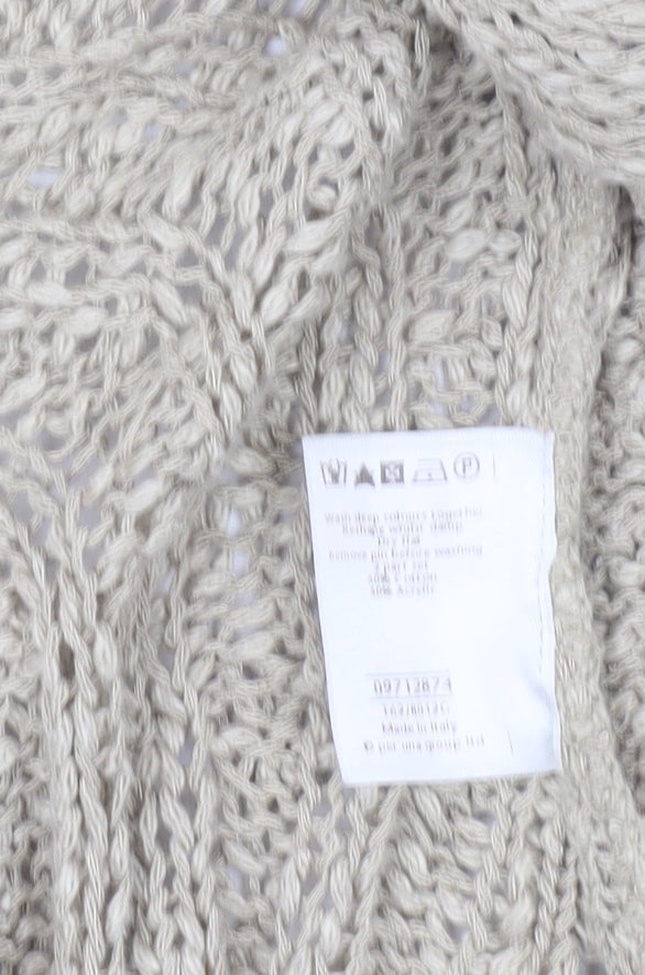 Marks and Spencer Per Una Women Beige Knit Hooded Cardigan Size S