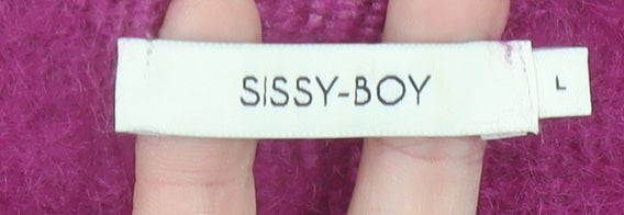 Sissy-Boy Women’s Purple Mohair Blend Pullover Jumper Size L