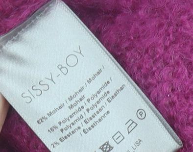 Sissy-Boy Women’s Purple Mohair Blend Pullover Jumper Size L