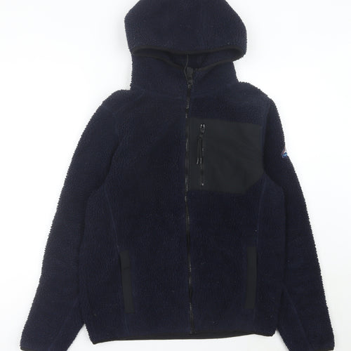 Tokyo Laundry Men’s Blue Fleece Hooded Jacket Small Regular Fit