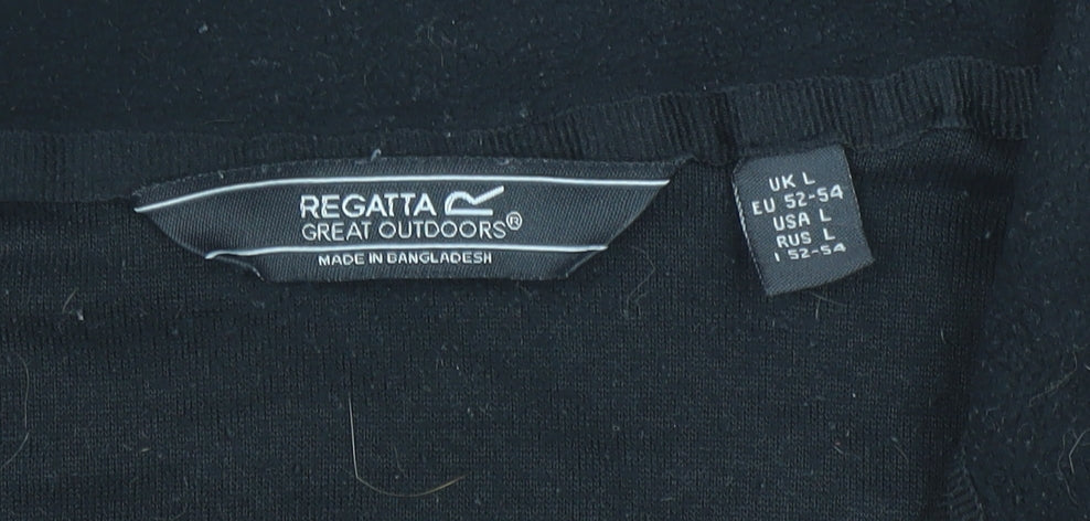Regatta Men’s Black Fleece 1/4 Zip Pullover Sweatshirt Size L