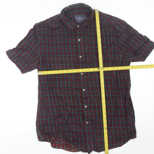 Topman Men's Multicoloured Check Button-Up Shirt L Classic