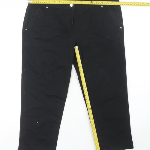 Wallis Petite Womens Black Cropped Jeans Size 14 Stretch Cotton