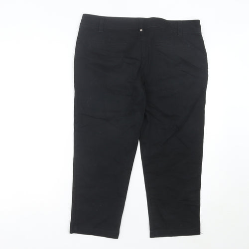 Wallis Petite Womens Black Cropped Jeans Size 14 Stretch Cotton