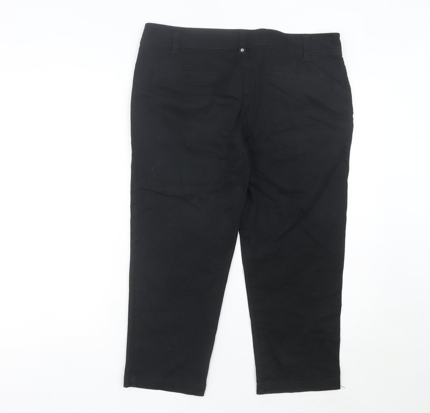 Wallis Petite Womens Black Cropped Jeans Size 14 Stretch Cotton