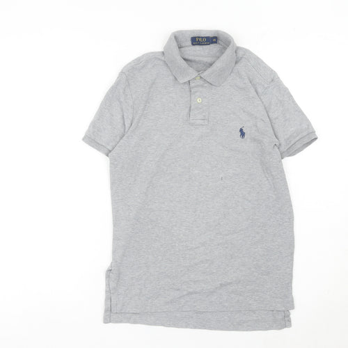 Ralph Lauren Women’s Grey Polo Shirt XS Short Sleeve Cotton