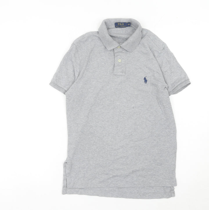 Ralph Lauren Women’s Grey Polo Shirt XS Short Sleeve Cotton