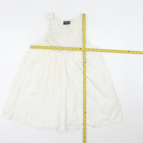 Soaked in Luxury Womens White Tank Top Camisole M Crochet Detail