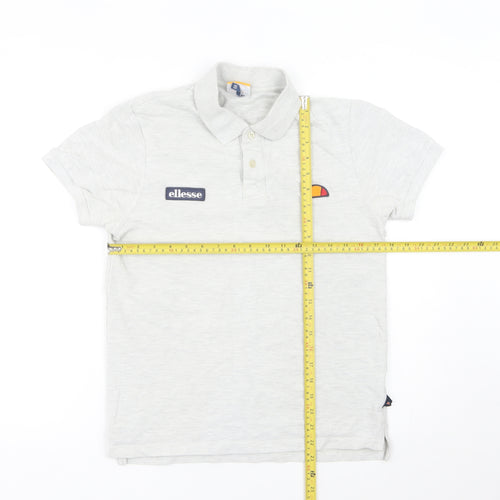 Ellesse Men's Grey XS Classic Polo Shirt Short Sleeve Cotton