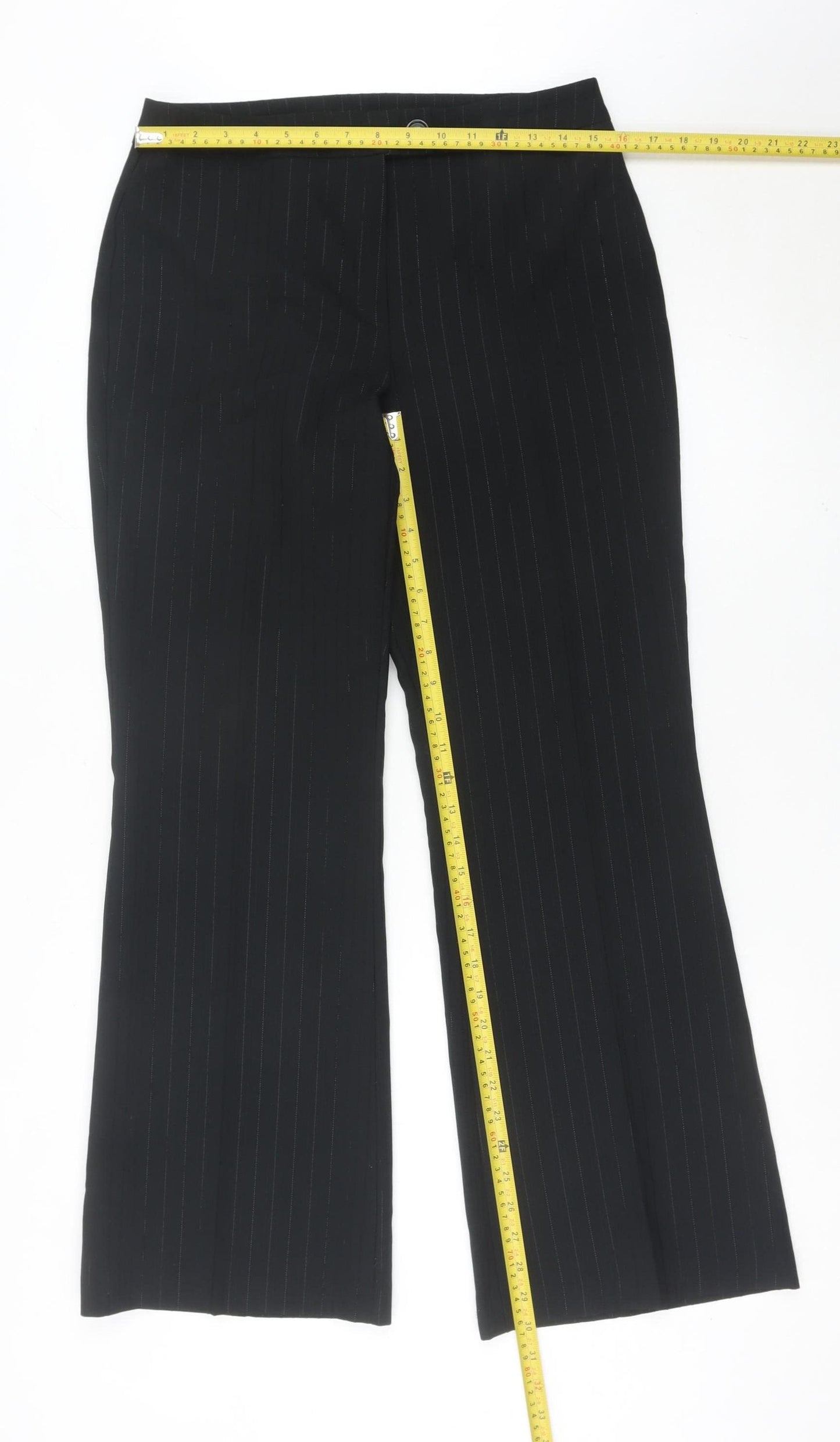 Marks & Spencer Women’s Black Pinstripe Dress Pants Size 12 Regular