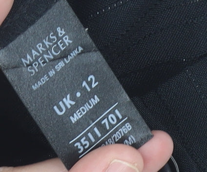 Marks & Spencer Women’s Black Pinstripe Dress Pants Size 12 Regular
