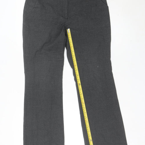 Next Womens Grey Size 10 Dress Pants Straight Leg Trousers