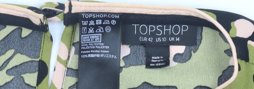 Topshop Women’s Multicoloured Animal Print Blouse Size 14