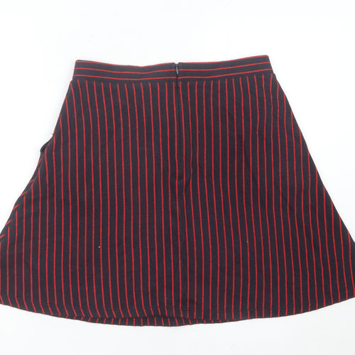 Esprit Women’s Black Red Striped A-Line Skirt M Knit Casual Work