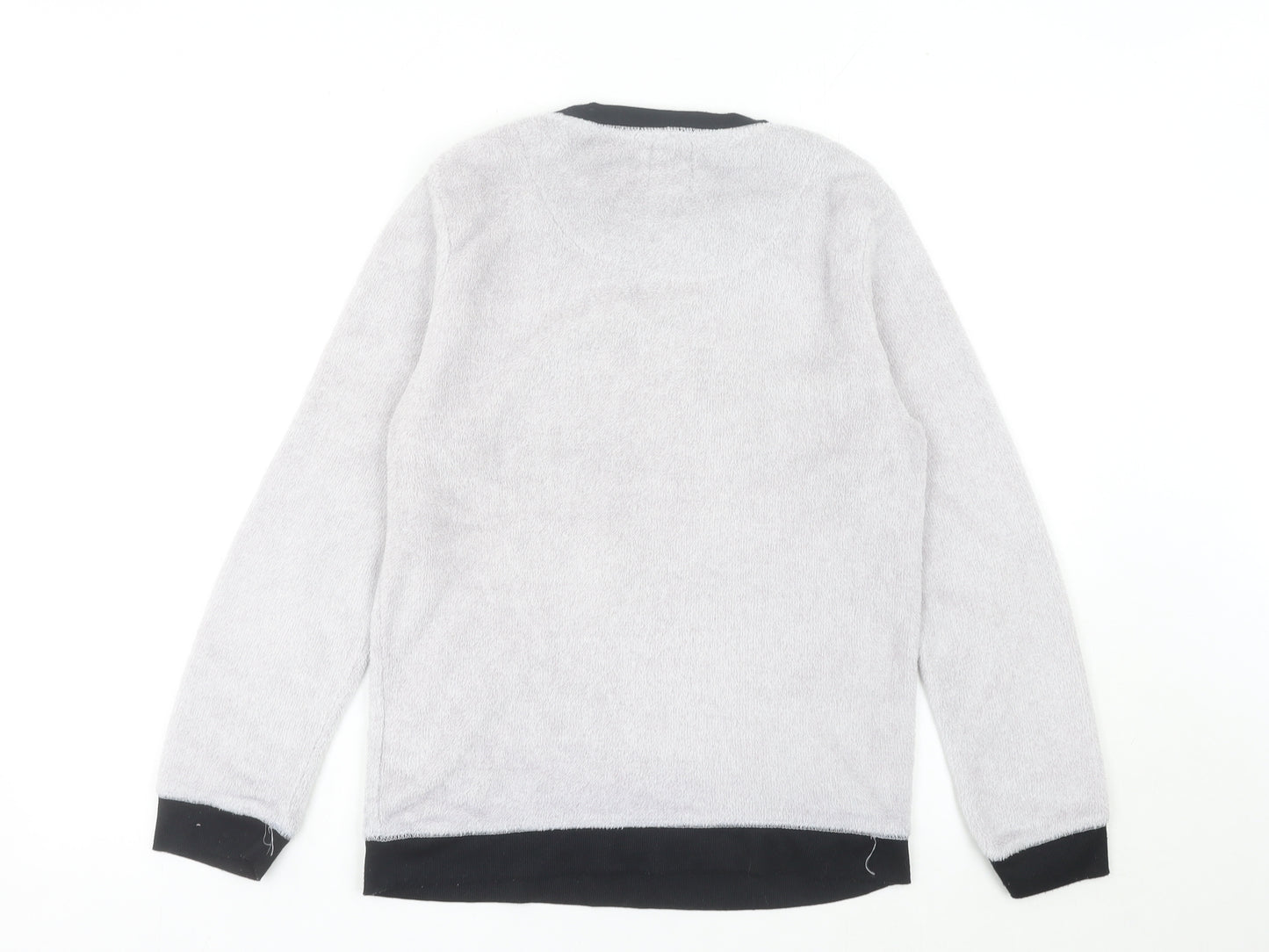 Friends Womens Grey Fleece Pyjama Top Size 10-12 Long Sleeve