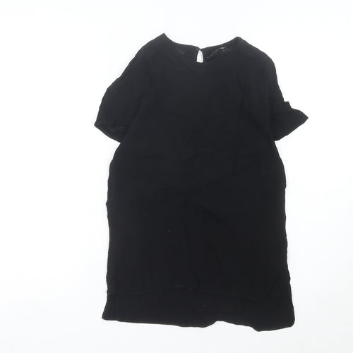 New Look Women’s Black Blouse Size 6 Short Sleeve Viscose Top
