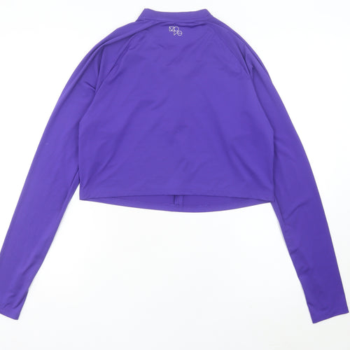 H&M Move Womens Purple Track Jacket Size 14 Cropped Slim Fit