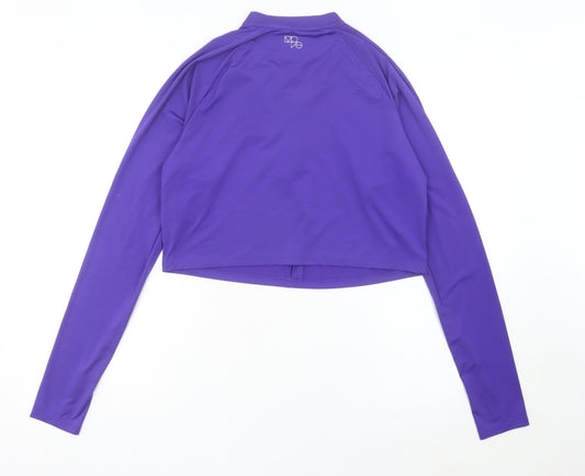 H&M Move Womens Purple Track Jacket Size 14 Cropped Slim Fit