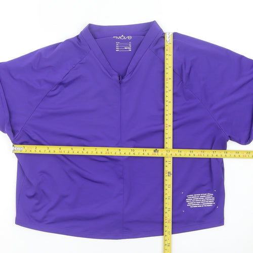 H&M Move Womens Purple Track Jacket Size 14 Cropped Slim Fit