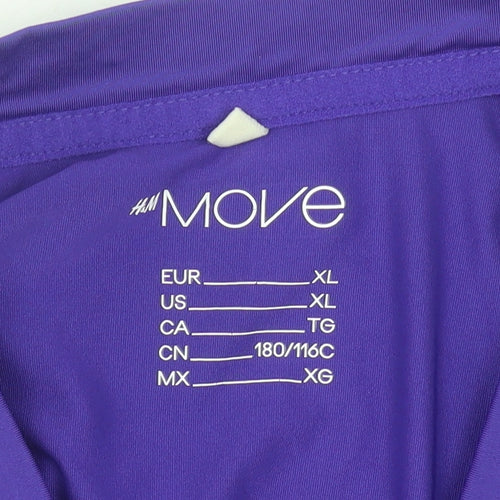 H&M Move Womens Purple Track Jacket Size 14 Cropped Slim Fit