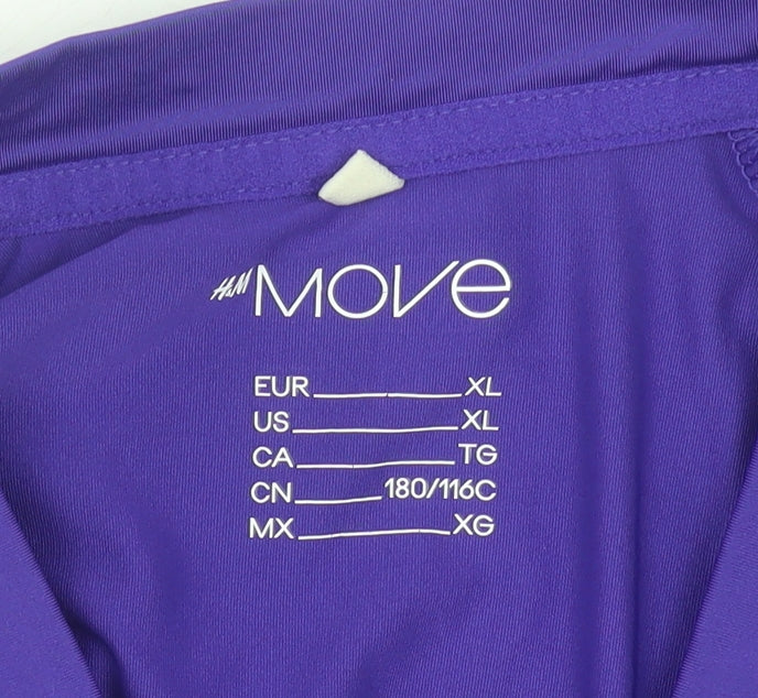 H&M Move Womens Purple Track Jacket Size 14 Cropped Slim Fit