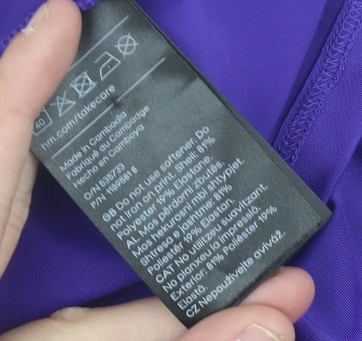 H&M Move Womens Purple Track Jacket Size 14 Cropped Slim Fit