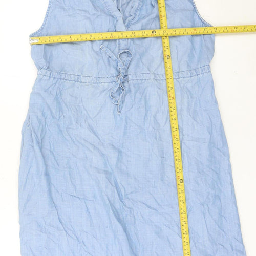 MAMA Women’s Blue Maternity Shirt Dress Sleeveless Size M