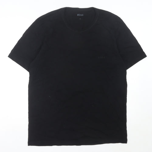 BOSS Mens Black 2XL Crew Neck Cotton T-Shirt