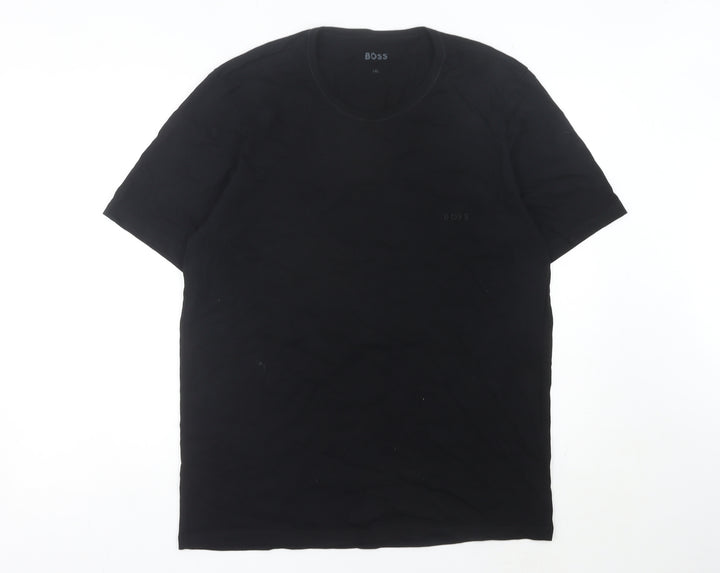 BOSS Mens Black 2XL Crew Neck Cotton T-Shirt