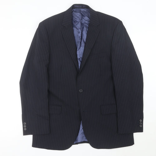 Pierre Cardin Men’s Blue Pinstripe Suit Jacket 40R Classic Fit
