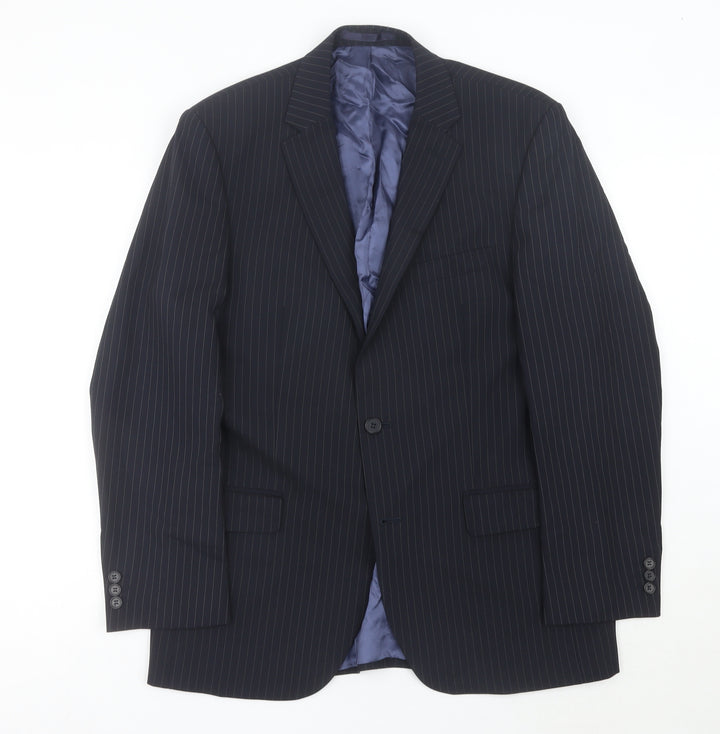 Pierre Cardin Men’s Blue Pinstripe Suit Jacket 40R Classic Fit