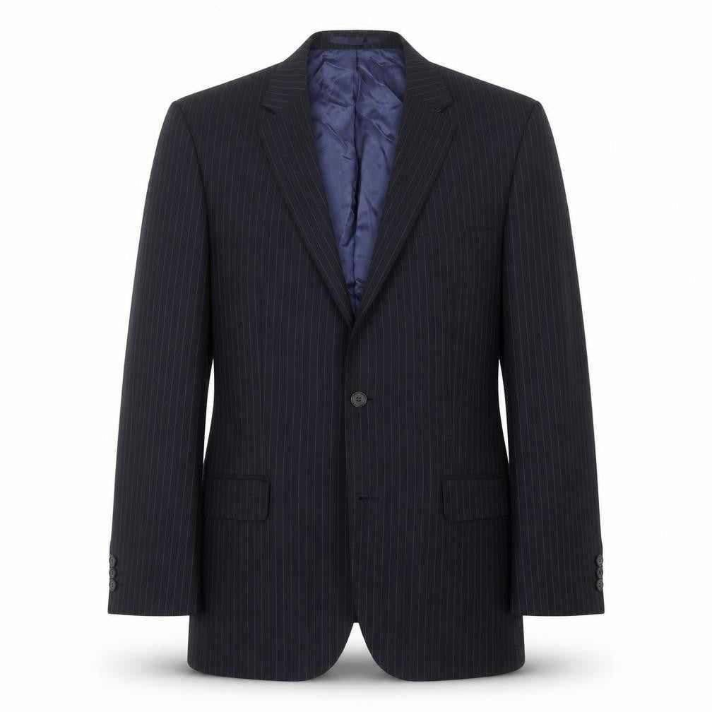 Pierre Cardin Men’s Blue Pinstripe Suit Jacket 40R Classic Fit