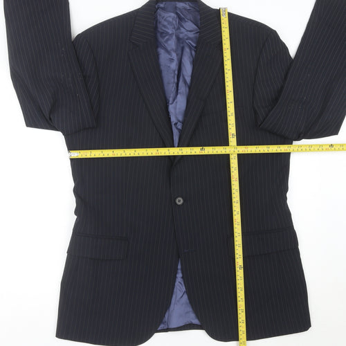 Pierre Cardin Men’s Blue Pinstripe Suit Jacket 40R Classic Fit