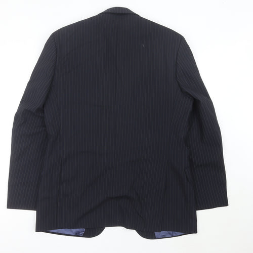 Pierre Cardin Men’s Blue Pinstripe Suit Jacket 40R Classic Fit