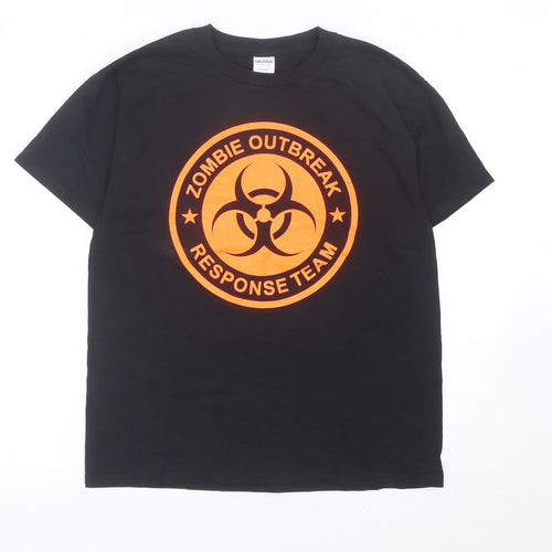 Gildan Boys Black Zombie Outbreak Response Team Graphic T-Shirt L