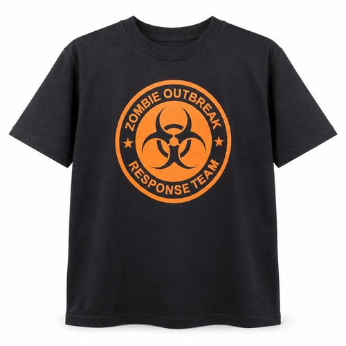 Gildan Boys Black Zombie Outbreak Response Team Graphic T-Shirt L