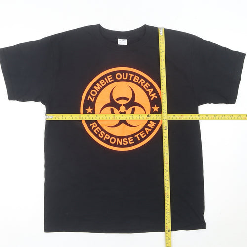 Gildan Boys Black Zombie Outbreak Response Team Graphic T-Shirt L