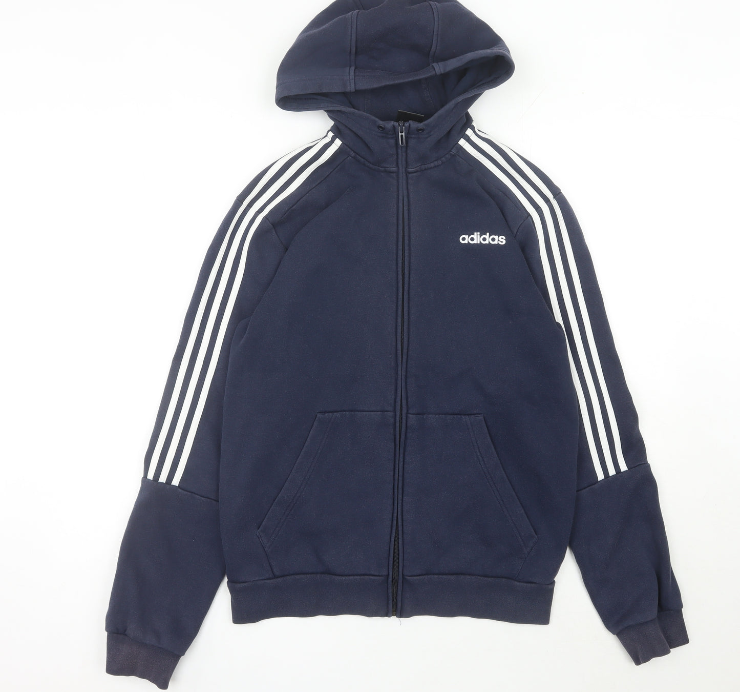 Adidas Men’s Blue Full Zip Hoodie Size M Sports Fleece Logo