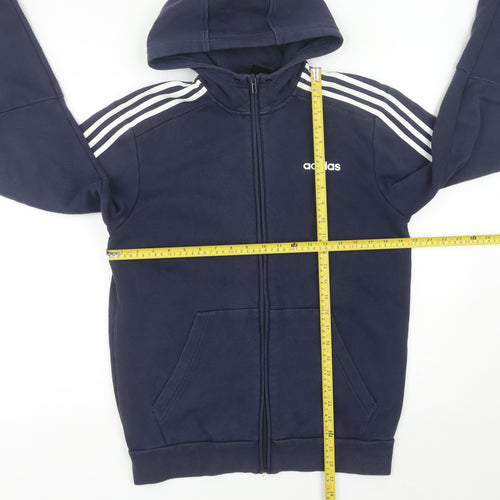Adidas Men’s Blue Full Zip Hoodie Size M Sports Fleece Logo