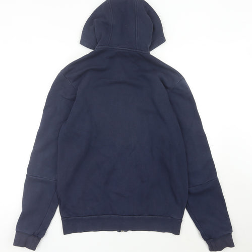 Adidas Men’s Blue Full Zip Hoodie Size M Sports Fleece Logo